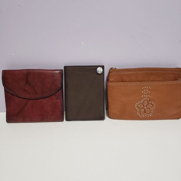 Wallets Genuine Leather Assorted Small Lot Of 3 - Picture 1 of 16